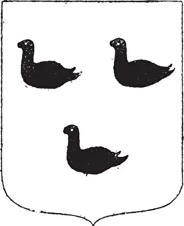Armour Prints: Swan Coat of Arms, showing three swans