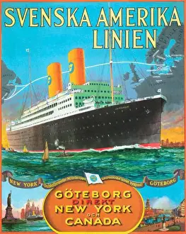 Old Fashioned Prints: Swedish Amerika Linien's ship M/S Gripsholm