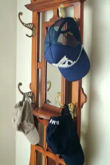 Sweet Home home house hall entrance hatstand rack hanger mirror wood wooden baseball hats wall corner white stylish furniture