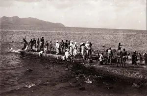 Swimmers Prints: Swimming Pier, Fort de France, Martinique, ca 1900