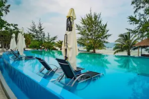Poolside Prints: Swimming pool of luxury holiday hotel