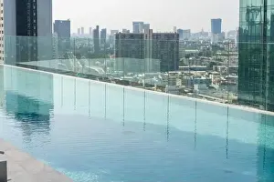 Bask Prints: Swimming Pool on roof top of Condominium or Swimming of Hotel Coastline
