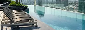 Bask Prints: Swimming Pool on roof top of Condominium or Swimming of Hotel Coastline