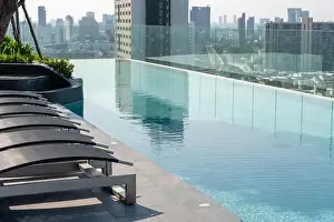 Swimming Pool on roof top of Condominium or Swimming of Hotel Coastline