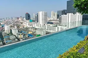 Bask Prints: Swimming Pool on roof top of Condominium or Swimming of Hotel Coastline