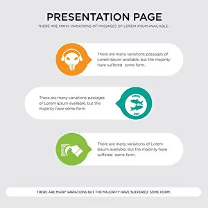 Swipe Prints: swipe, fishing team, skull with headphones presentation design template in orange