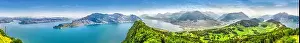 Schweiz Prints: Swiss Alps near Burgenstock with the view of Vierwaldstattersee, Switzerland, Europe