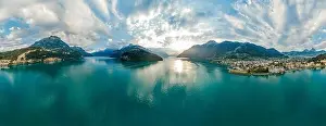 Marvelous Prints: Swiss Mountain Lake nature Drone drone Air 360 vr virtual reality drone panorama