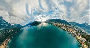 Marvelous Prints: Swiss Mountain Lake nature Drone drone Air 360 vr virtual reality drone panorama
