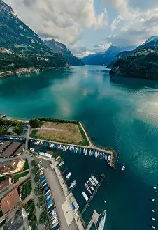 Marvelous Prints: Swiss Mountain Lake nature Drone drone Air 360 vr virtual reality drone panorama