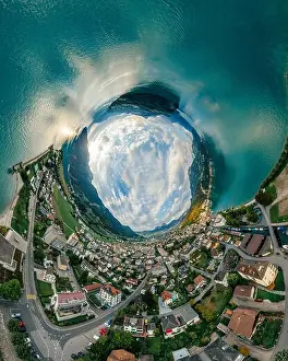 Marvelous Prints: Swiss Mountain Lake nature Drone drone Air 360 vr virtual reality drone panorama