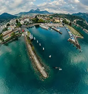 Marvelous Prints: Swiss Mountain Lake nature Drone drone Air 360 vr virtual reality drone panorama
