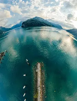 Marvelous Prints: Swiss Mountain Lake nature Drone drone Air 360 vr virtual reality drone panorama