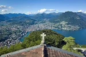 Mountain Lake Prints: Switzerland, Canton of Ticino, Lugano