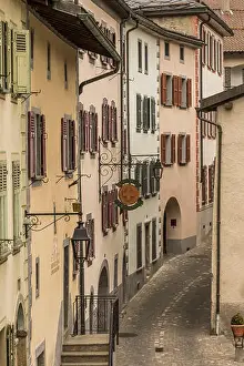 Valais Prints: Switzerland, canton Valais, Rhone Valley, district Martigny, Saillon, old town