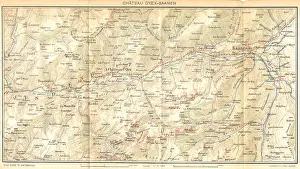 Scale Prints: SWITZERLAND: Chateau D'oex-Saanen, 1930 vintage map