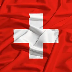 Blowing Prints: switzerland flag on a silk drape waving