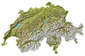 Dirt Prints: Switzerland - topological relief map