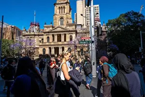 Business District Prints: Sydney town hall in George street. Sydney, NSW, Australia