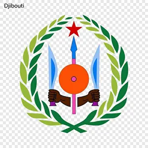 Hawk Prints: Symbol of Djibouti. National emblem