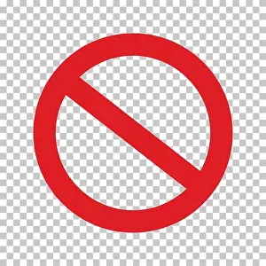 Forbidden Prints: Empty NO symbol, prohibition or forbidden sign; crossed out red circle