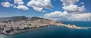 Ermoupoli Prints: Syros island, Greece, Cyclades capital Ermoupolis cityscape