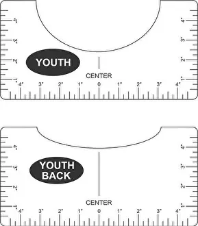 Inch Prints: T shirt alignment guide. Youth size front and back template