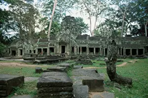Khmer Prints: Ta Prohm temple (built in 1186), Angkor Wat complex, near Siem Reap, Cambodia