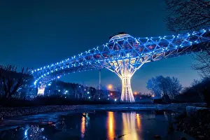 Tabiat Bridge in Tehran at Night, taken in January 2019 taken in hdr