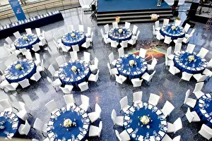 Prom Prints: Tables set up for a wedding or formal dinner