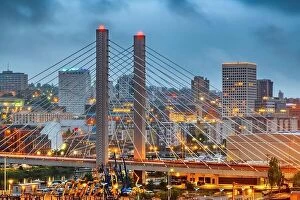 Images Dated 23rd June 2018: Tacoma, Washington, USA cityscape with East 21st Street Bridge at night