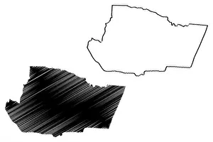Arabian Peninsula Prints: Tafilah Governorate (Hashemite Kingdom of Jordan) map vector illustration