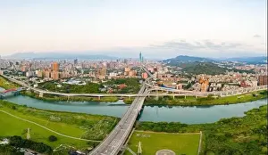 City District Prints: Taipei City Aerial View - Asia business concept image