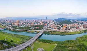 Asia Bank Prints: Taipei City Aerial View - Asia business concept image