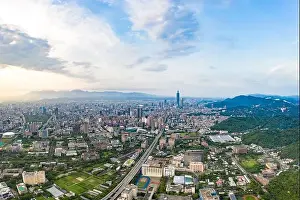 Taiwanese Prints: Taipei, Taiwan, 20 July 2019: Skyline of taipei city in downtown Taipei