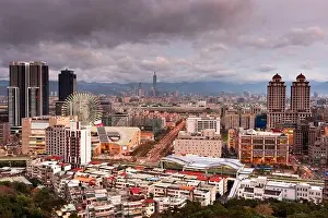 Taipei, Taiwan city skyline in the Xinyi District at twilight