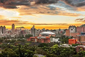 Taipei, Taiwan urban cityscape at dusk from the Da'an District