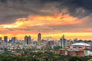 Taipei, Taiwan urban cityscape at dusk from the Da'an District