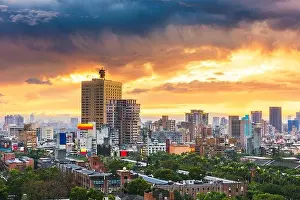Taipei, Taiwan urban cityscape at dusk from the Da'an District