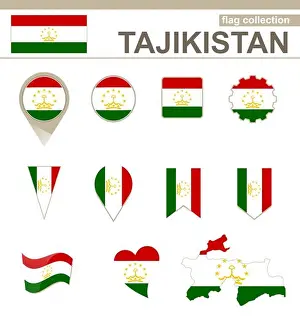 Tajik Prints: Tajikistan Flag Collection, 12 versions