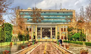 Iranian Prints: Takht-e-Marmar building of Golestan Palace - Tehran, Iran