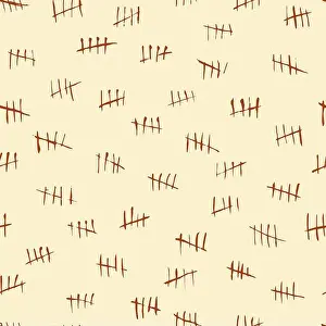 Numeral Prints: Tally scratch counting marks, waiting numbers vector seamless pattern