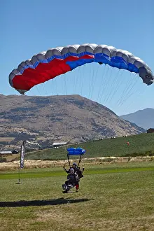 Diver Prints: Tandem Parachuters landing, Queenstown, Otago, South Island, New Zealand