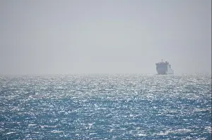 Tasman Sea Prints: tanker appearing out of the dust - fascinating views on Tasman Sea