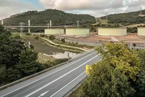 Motorway Prints: Tanks Petronor refinery in the town of Muskiz, Bilbao, Spain