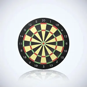 Target for darts arrow. Vector illustration of dart board with reflection isolated on white background