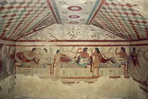 Chamber Prints: Tarquinia Lazio Italy Etruscan Tomb of the Leopards (480 470 BC)