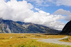 South Island Prints: Tasman Valley Road In the Mt Cook National Park between the Mount Cook Road