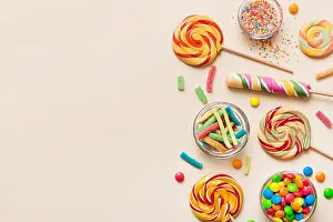 Candy Prints: Tasty appetizing Party Accessories Happy Birthday Sweet