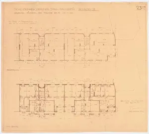 1927 Prints: Taut Bruno (1880-1938), Schillerpark settlement in Berlin-Wedding (1927): Oxford Straße 9-11